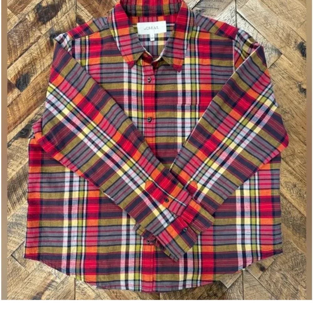 THE GREAT. The Cottage Short in Bluegrass Plaid 2/M